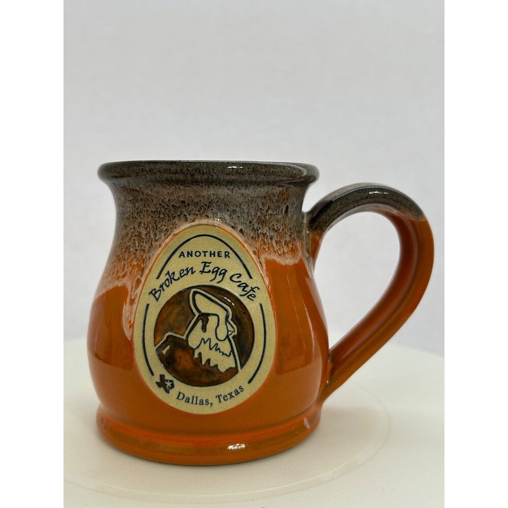 Another Broken Egg Cafe Dallas Texas 2016 Deneen Pottery Mug Orange Drip Glaze